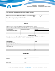 Youth Contribution Application - Northwest Territories, Canada, Page 2