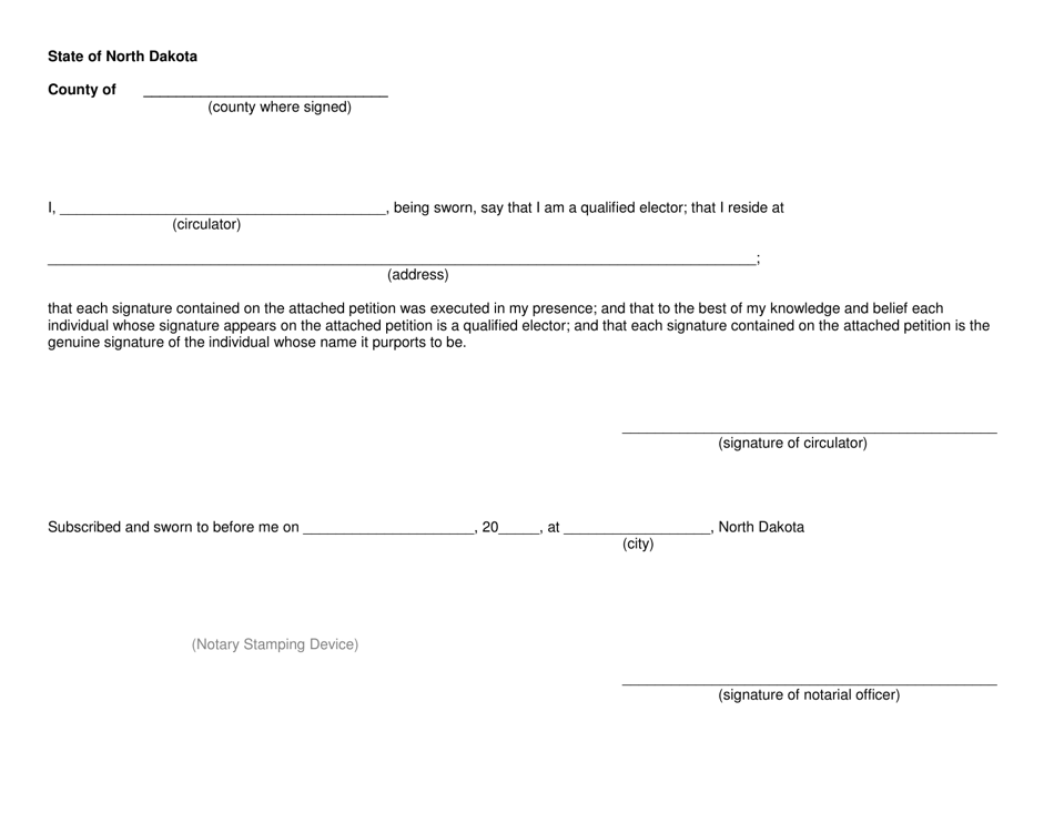 North Dakota Initiative Petition - Fill Out, Sign Online and Download ...
