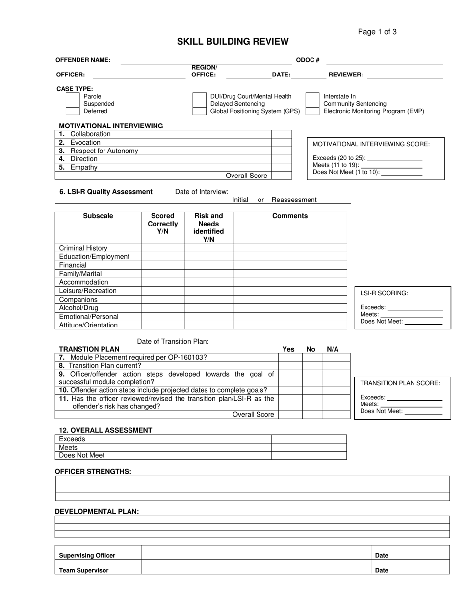 Form OP-160501A Skill Building Review - Oklahoma, Page 1