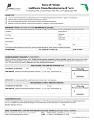 Document preview: Healthcare Claim Reimbursement Form for Healthcare FSA, Limited Purpose FSA, HRA, and Post Deductible Hra - Florida