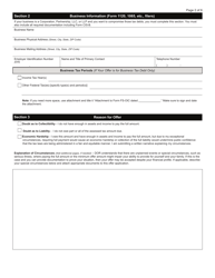 Form FS-OIC (State Form 50112) Offer in Compromise - Indiana, Page 2
