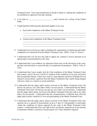 Form CR-250 Maine Treatment Court Plea Agreement and Waiver of Rights (Probation) - Maine, Page 2
