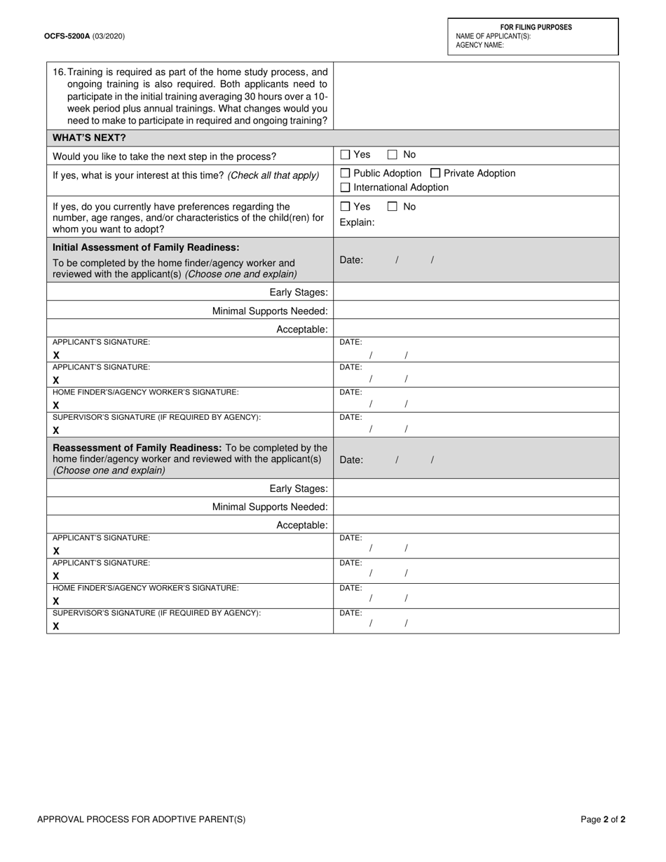 Form Ocfs 5200a Fill Out Sign Online And Download Printable Pdf New York Templateroller 8333