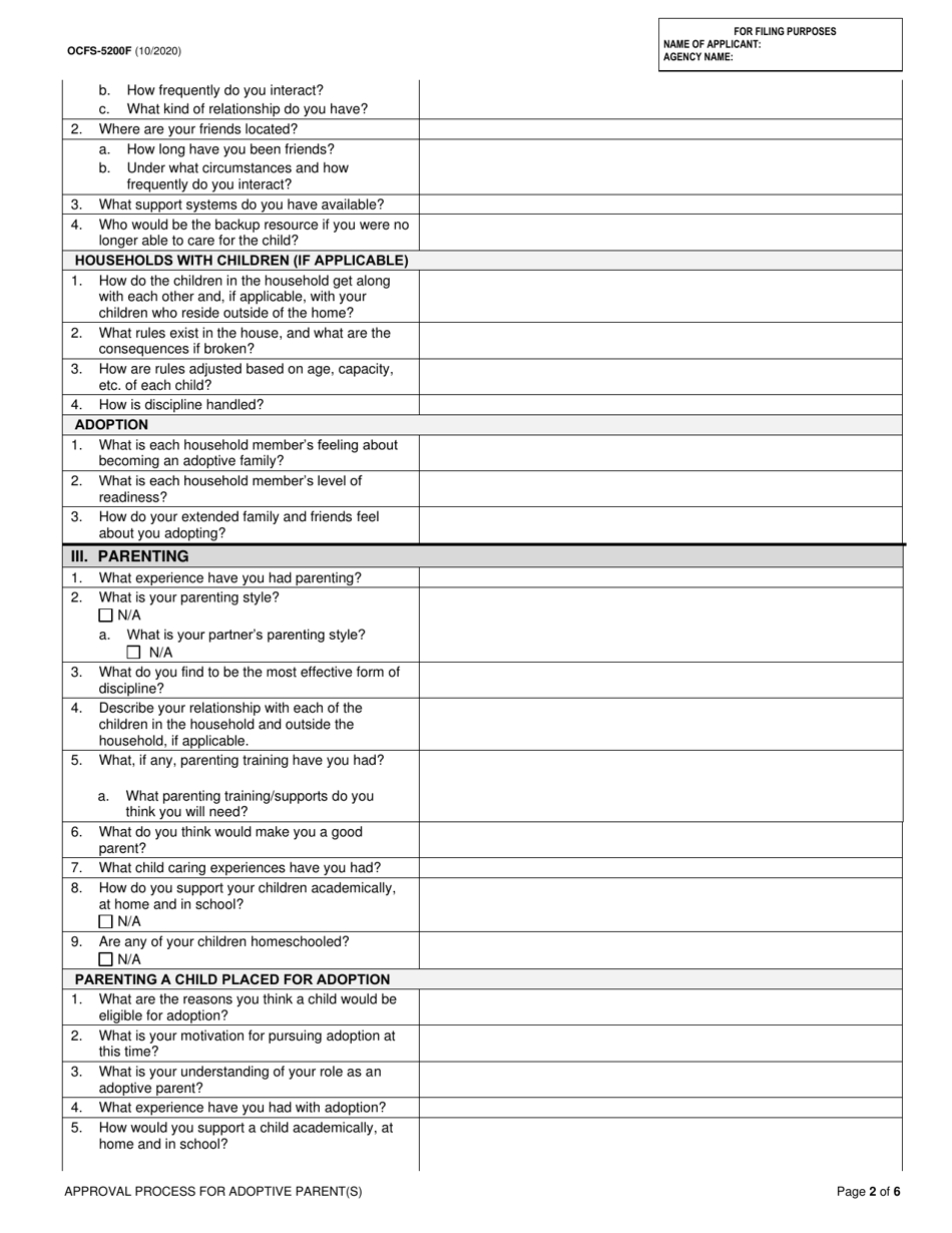 Form Ocfs 5200f Fill Out Sign Online And Download Printable Pdf New York Templateroller 4582