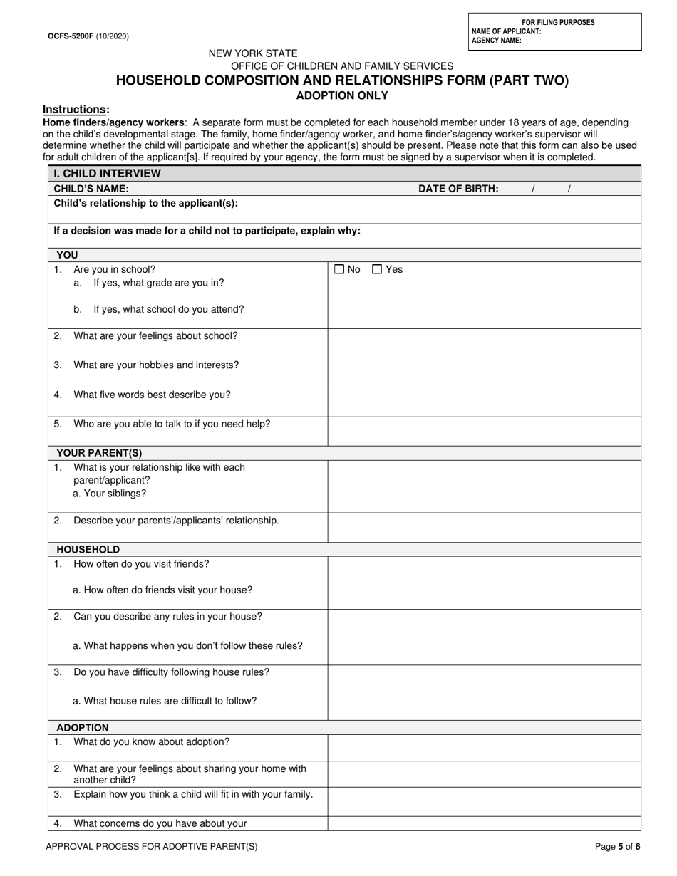 Form Ocfs 5200f Fill Out Sign Online And Download Printable Pdf New York Templateroller