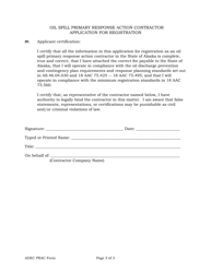 Oil Spill Primary Response Action Contractor Application for Registration - Alaska, Page 3