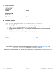 Form ECY070-638 Pre-filing Meeting Request Form - Clean Water Act Section 401 Water Quality Certification - Washington, Page 3