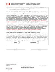 Terms and Conditions Form for Nominees - Canada, Page 2