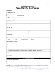 KORA Form 1 Request Form for Court Records - Kansas