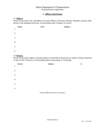 Contractor Prequalification Application - Maine, Page 15