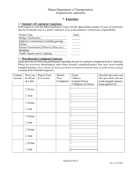 Contractor Prequalification Application - Maine, Page 16