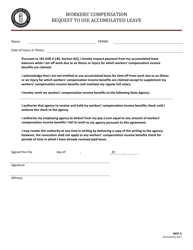Form WCF-2 Workers' Compensation Request to Use Accumulated Leave - Kentucky