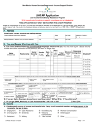 Form LHP602 Low Income Home Energy Assistance Program Application - New Mexico