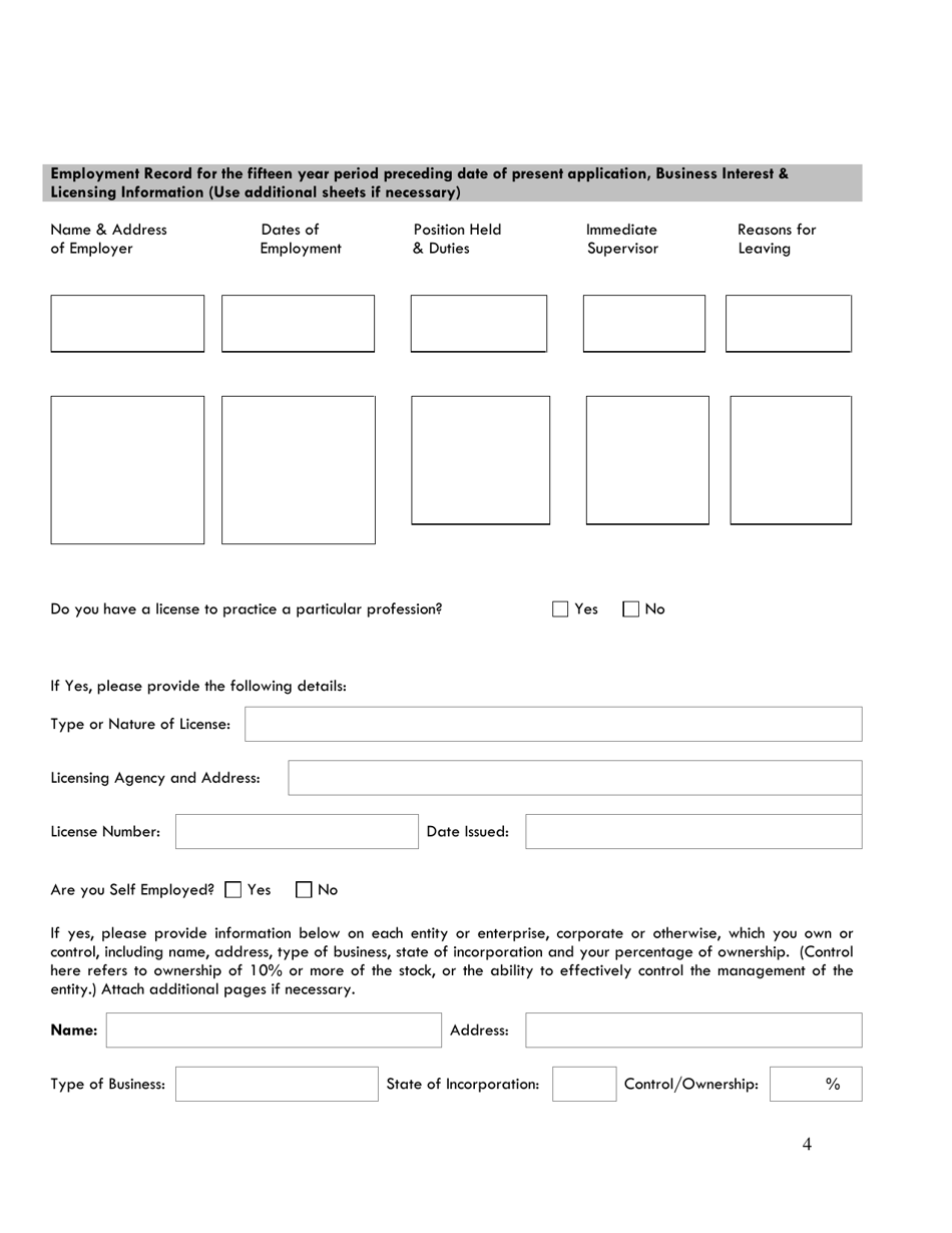 Mortgage Banker / Mortgage Broker / Mortgage Loan Servicer Questionnaire - New York, Page 4