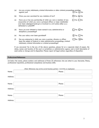 Mortgage Banker/Mortgage Broker/Mortgage Loan Servicer Questionnaire - New York, Page 7