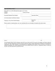 Mortgage Banker/Mortgage Broker/Mortgage Loan Servicer Questionnaire - New York, Page 8