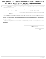 Application for License to Operate as an Alternative Seller of Natural Gas Discretionary Services - Nevada, Page 5