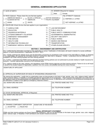 FEMA Form FF-USFA-FY-21-101 General Admissions Application, Page 2