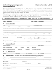 ODH Form 805 Uniform Employment Application for Nurse Aide Staff - Oklahoma, Page 3