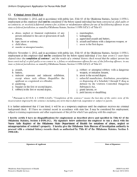 ODH Form 805 Uniform Employment Application for Nurse Aide Staff - Oklahoma, Page 7