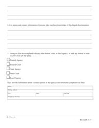 Civil Rights Division Title VI Complaint Form - Tennessee, Page 2