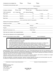 CNG Form 1500 Application to Install Cng Facility (Aggregate Storage Capacity of 84,500 Standard Cubic Feet or More) - Texas, Page 2