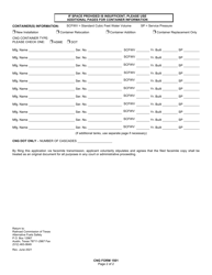 CNG Form 1501 Completion Report for Cng Commercial Installations of 240 Standard Cubic Feet Water Volume or Less - Texas, Page 2