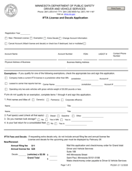 Document preview: Form PS-2261 Ifta License and Decals Application - Minnesota