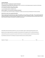 Form PS-2261 Ifta License and Decals Application - Minnesota, Page 2