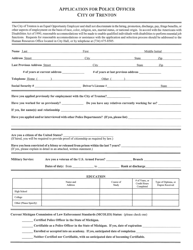 Application for Police Officer - City of Trenton, Michigan, Page 2
