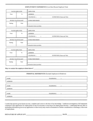 Application for Police Officer - City of Trenton, Michigan, Page 3