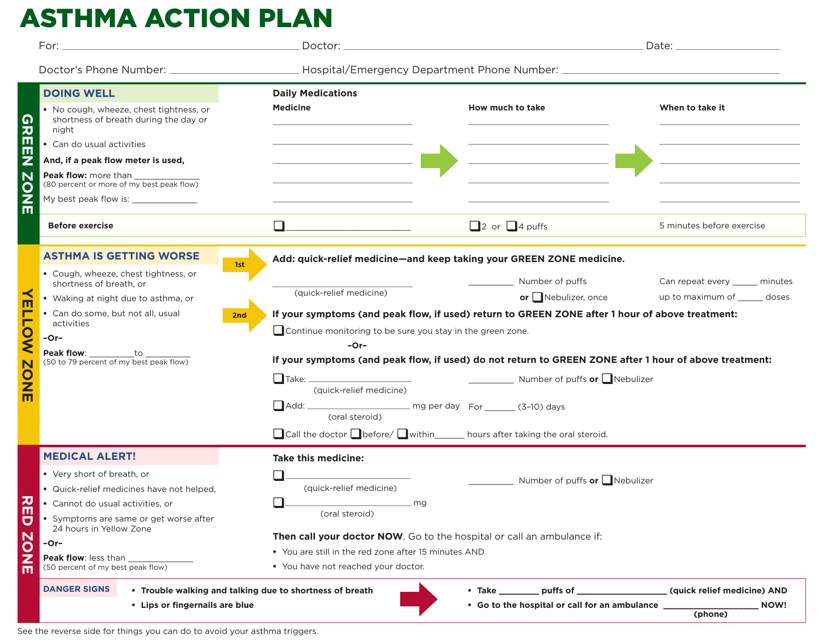 Asthma Action Plan Download Pdf