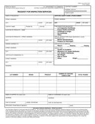 Document preview: NOAA Form 89-814 Request for Inspection Services