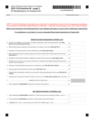 Schedule M Ri(modifications to Federal Agi - Rhode Island, Page 2