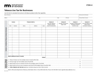 Document preview: Form CT301-U Tobacco Use Tax for Businesses - Minnesota