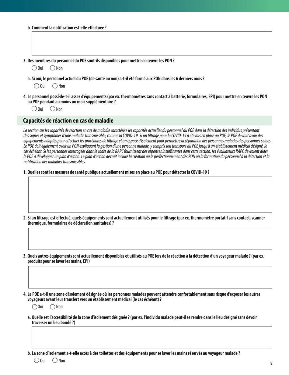 Form CS322038-D Covid-19 Rapid Assessment of Poe Capacity (French), Page 3