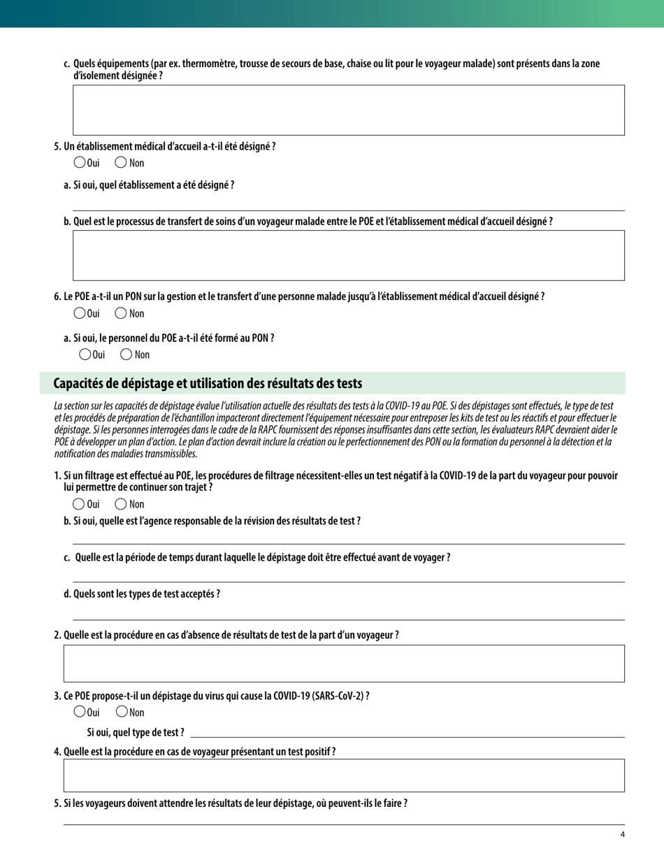 Form CS322038-D Covid-19 Rapid Assessment of Poe Capacity (French), Page 4