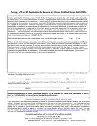 Foreign Lpn or Rn Application to Become an Illinois Certified Nurse Aide - Illinois, Page 2