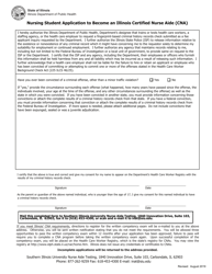 Nursing Student Application to Become an Illinois Certified Nurse Aide (Cna) - Illinois, Page 2