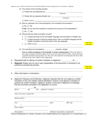 Application for Written Translation of Court-Related Material and for Appointment of Translator - Iowa, Page 2