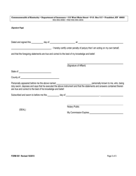 Form 501 Biographical Affidavit - Kentucky, Page 5