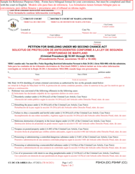 Document preview: Form CC-DC-CR-148BLS Petition for Shielding Under Md Second Chance Act - Maryland (English/Spanish)