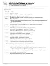 Document preview: Form MO580-2506 Equipment Replacement Application - Certificate of Need Program - Missouri