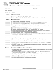 Document preview: Form MO580-2501 New Hospital Application - Certificate of Need Program - Missouri