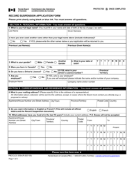 Document preview: Form PBC/CLCC003E Record Suspension Application Form - Canada