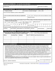 Form PBC/CLCC003E Record Suspension Application Form - Canada, Page 2