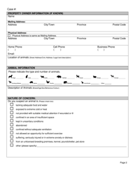 Complainant Intake Form - Manitoba, Canada, Page 2