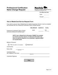 Professional Certification Name Change Request - Manitoba, Canada, Page 2