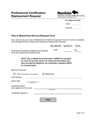 Professional Certification Replacement Request - Manitoba, Canada, Page 2