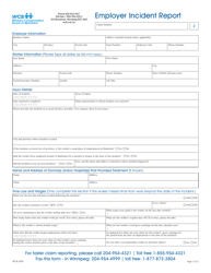 Document preview: Employer Incident Report - Manitoba, Canada